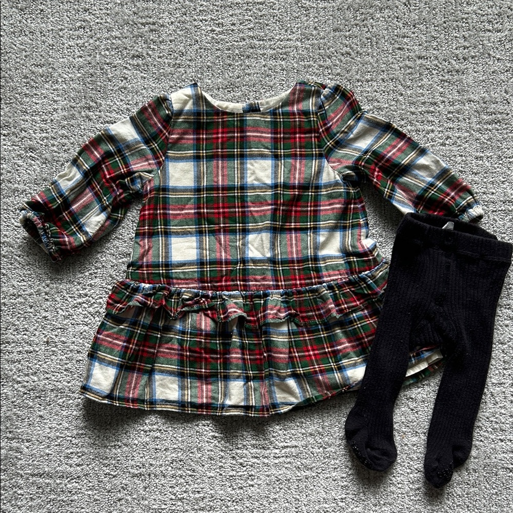 GAP Multicolor Plaid Baby Outfit 6-12 months